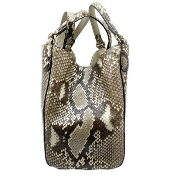 GUCCI Soho Handbag 2WAY Tote Bag Python Beige Brown - Picture 5 of 15